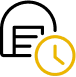 Clock and document icons on a white background, symbolizing planning and scheduling for your move.
